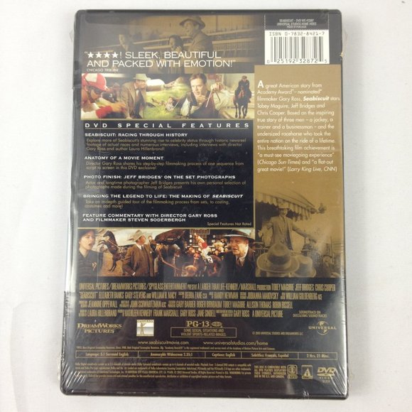 Seabiscuit - 2003- Widescreen - Toby Maguire - Jeff Bridges - DVD - New. - Picture 2 of 3